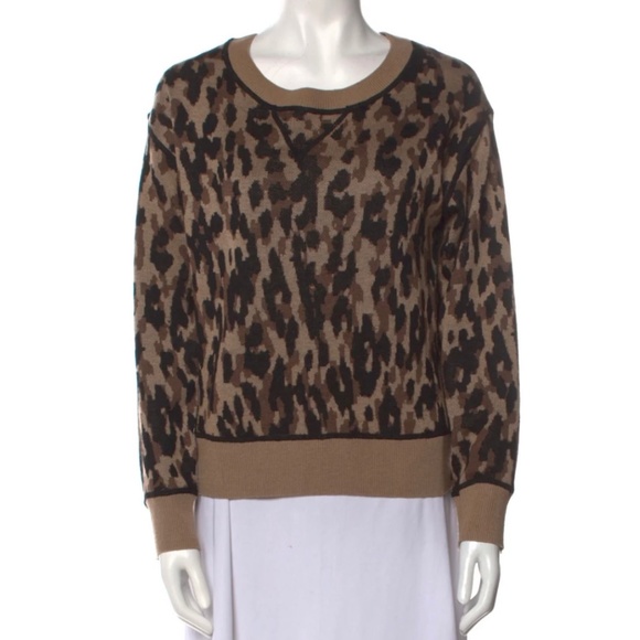 John + Jenn! Animal print Crew Beck Sweater. - Picture 1 of 5